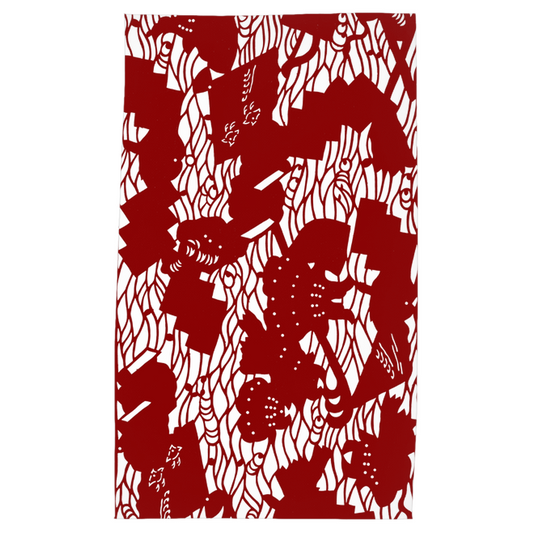 Folding Fan Tea Towel - Red - HapDog Laboratories 