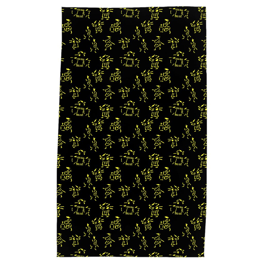 Samurai Tea Towel in Yellow / Black - HapDog Laboratories 