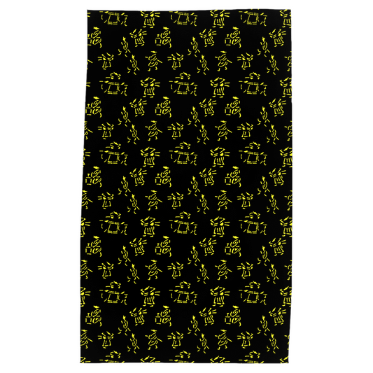 Samurai Tea Towel in Yellow / Black - HapDog Laboratories 