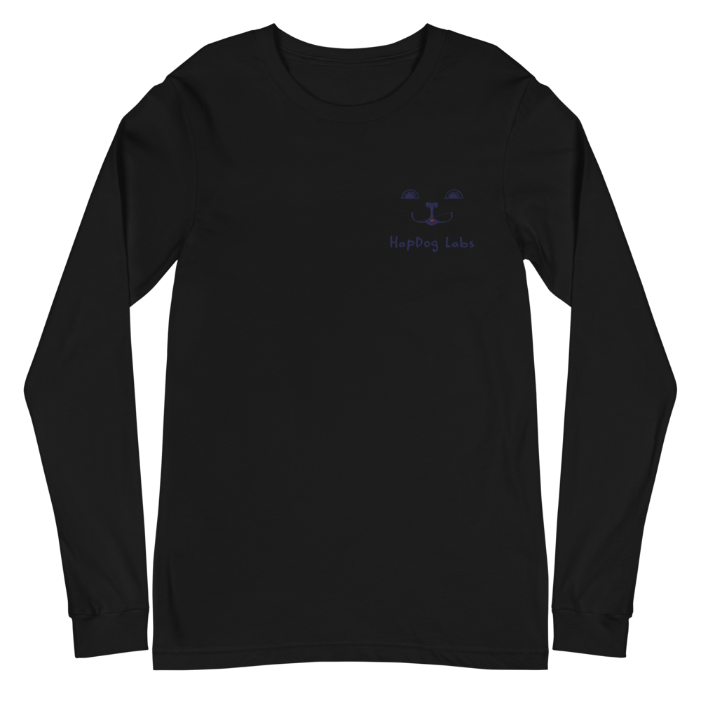 Face of Hap Embroidered  Long Sleeve Tee - HapDog Laboratories 